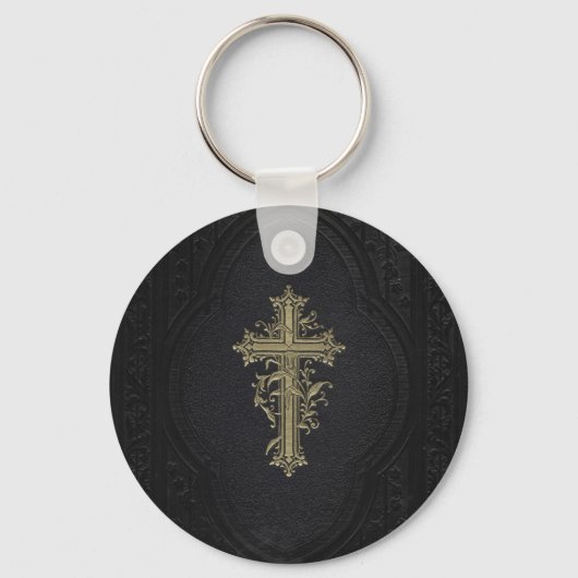 ヴィンテージ華美エレガントビクトリアンゴールデン十字 キーホルダー (正面)