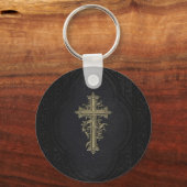 ヴィンテージ華美エレガントビクトリアンゴールデン十字 キーホルダー (正面)