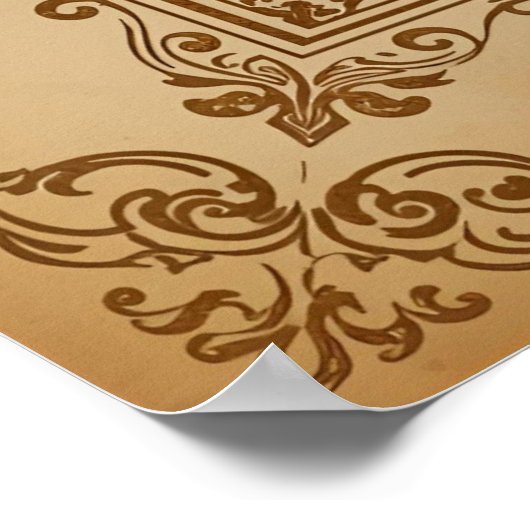 ヴィンテージ華美カスタマイズ可能なテンプレートエレガント- Bla ポスター (角)