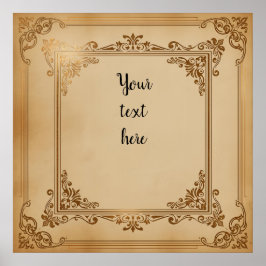 ヴィンテージ華美カスタマイズ可能なテンプレートエレガント- Bla ポスター