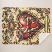 ヴィンテージ華美キューピッド シェルパブランケット (正面(横))