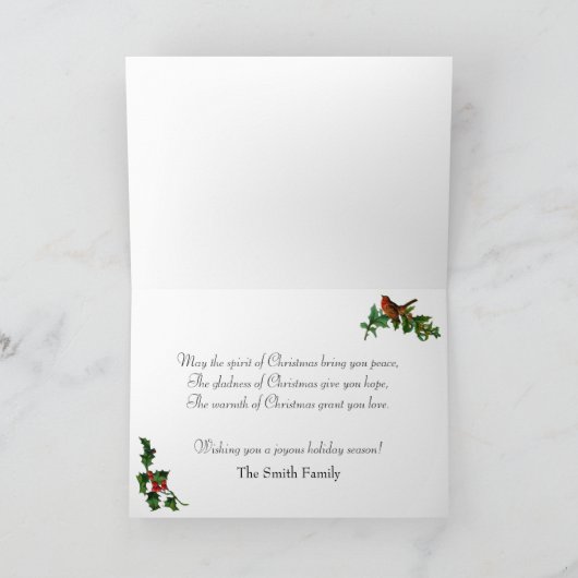 ヴィンテージ華美クリスマスグリーティングカード シーズンカード (内部)