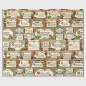 ヴィンテージ華美クリスマスグリーティングコラージュ ラッピングペーパー (フラット)