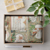 ヴィンテージ華美クリスマスグリーティングコラージュ 薄葉紙 (ギフト)