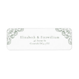 ヴィンテージ華美グリーンフレーム縁ど住所 シール