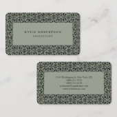 ヴィンテージ華美グレイプロフェッショナルクラシカル 名刺 (正面/裏面)