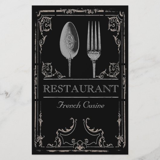 ヴィンテージ華美シルバースプーンフォークレストランカフェ チラシ (正面)