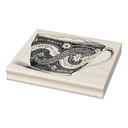 ヴィンテージ華美ティーカップラバーアートスタンプ ラバースタンプ (スタンプ)