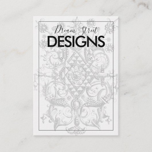 ヴィンテージ華美デザインイヤリング表示カード 名刺 (正面)