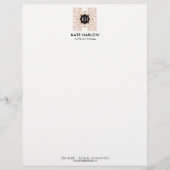 ヴィンテージ華美バラ金ゴールドモノグラムフレーム レターヘッド (正面)