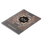 ヴィンテージ華美バラ金ゴールドモノグラム ノートブック (左側)