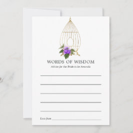 ヴィンテージ華美バードケージレースフローラブライダルシャワー アドバイスカード