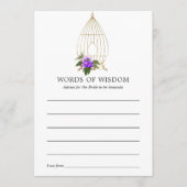 ヴィンテージ華美バードケージレースフローラブライダルシャワー アドバイスカード (正面)