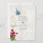 ヴィンテージ華美バードケージレースブライダルシャワー 招待状 (正面)