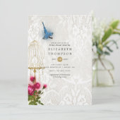 ヴィンテージ華美バードケージレースブライダルシャワー 招待状 (スタンド正面)