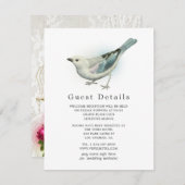 ヴィンテージ華美バードケ結婚ージレースゲスト詳細 エンクロージャーカード (正面/裏面)