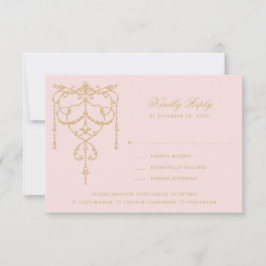 ヴィンテージ華美ピンクパリ 出欠カード