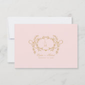 ヴィンテージ華美ピンクパリ 出欠カード (裏面)