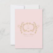 ヴィンテージ華美ピンクパリQRコードRSVPカード 出欠カード (裏面)