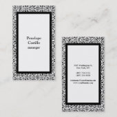 ヴィンテージ華美フスタイリッシュァーブラック&ホワイト 名刺 (正面/裏面)