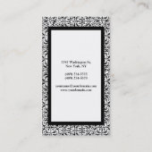 ヴィンテージ華美フスタイリッシュァーブラック&ホワイト 名刺 (裏面)