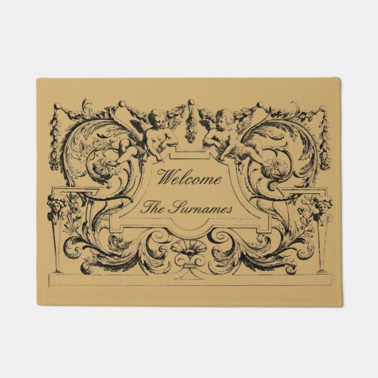 ヴィンテージ華美フランスのバロック ドアマット (正面)