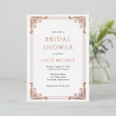 ヴィンテージ華美フレームブライダルシャワー実在 箔招待状 (立ち正面)