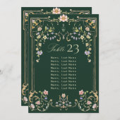 ヴィンテージ華美フレームボヘミアンテーブル番号カード 招待状 (正面/裏面)