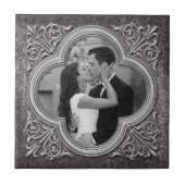 ヴィンテージ華美フレーム写真テンプレート結婚のタイル タイル (正面)