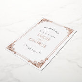 ヴィンテージ華美フレーム日付の保実在存 箔招待状 (回転した状態)