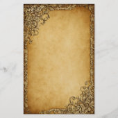 ヴィンテージ華美フレーム(ダークパーチメントグランジ) 便箋 (正面)