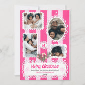 ヴィンテージ華美フレームPink Christmas 5枚 シーズンカード (正面)