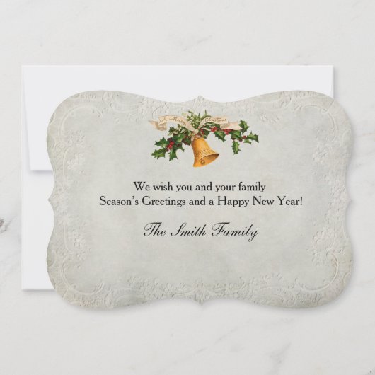 ヴィンテージ華美フローラのクリスマスグリーティング シーズンカード (裏面)