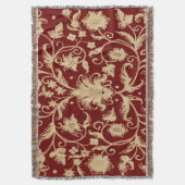 ヴィンテージ華美フローラ模様 スローブランケット (正面縦)