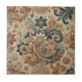 ヴィンテージ華美フローラBrocadeパターン2 タイル (正面)