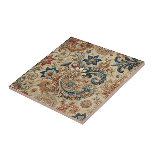 ヴィンテージ華美フローラBrocadeパターン2 タイル (側面)