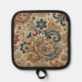 ヴィンテージ華美フローラBrocadeパターン2 鍋敷き