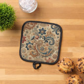 ヴィンテージ華美フローラBrocadeパターン2 鍋敷き (トップダウン)