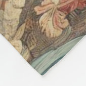 ヴィンテージ華美フローラBrocade暖色トーン自然版 フリースブランケット (角)