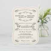 ヴィンテージ華美フローリッシュホワイト結婚式招待状 招待状 (スタンド正面)