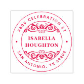 ヴィンテージ華美フローリッシュラウンドネーム差出人住所 セルフインキングスタンプ (デザイン)