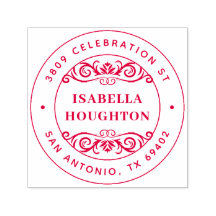 ヴィンテージ華美フローリッシュラウンドネーム差出人住所