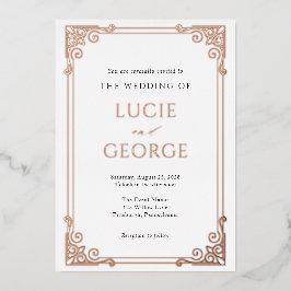 ヴィンテージ華美フ結婚レーム実在 箔招待状