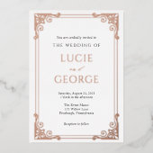 ヴィンテージ華美フ結婚レーム実在 箔招待状 (正面)