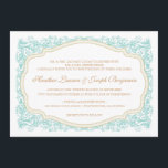 ヴィンテージ華美ブルー&金ゴールド結婚式招待状 招待状<br><div class="desc">時エレガント代を超えインスパイアて、このヴィンテージの招待は君が会った日と同じくらい美しい！カスピ華美アンブルーのスクロール詳細は、クリーンでクラシックタイポグラフィのレトロなドットフレームをハイライト。Matching 救-the-Date and Responseカードも利用可能。あなたの招待と完璧に一致するように私たちの広範な送料収集から封筒のウェディングスタンプを追加。封筒の封筒、封筒のライナー、ポケット折り畳み®エンクロージャは、zazzle.comからアドオン（右）として利用できる</div>