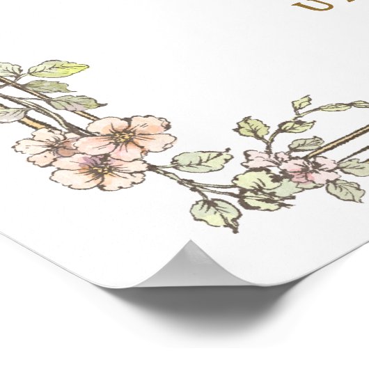 ヴィンテージ華美ボヘミアンブライダルシャワー歓迎 ポスター (角)