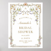 ヴィンテージ華美ボヘミアンブライダルシャワー歓迎 ポスター (正面)