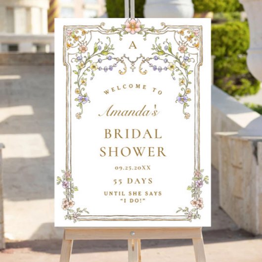 ヴィンテージ華美ボヘミアンブライダルシャワー歓迎 ポスター