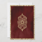 ヴィンテージ華美ランタンマルーン金ゴールドムスリム結婚ズ 招待状 (裏面)