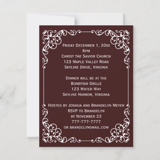 ヴィンテージ華美リハーサルディナーポエム招待状 招待状 (裏面)